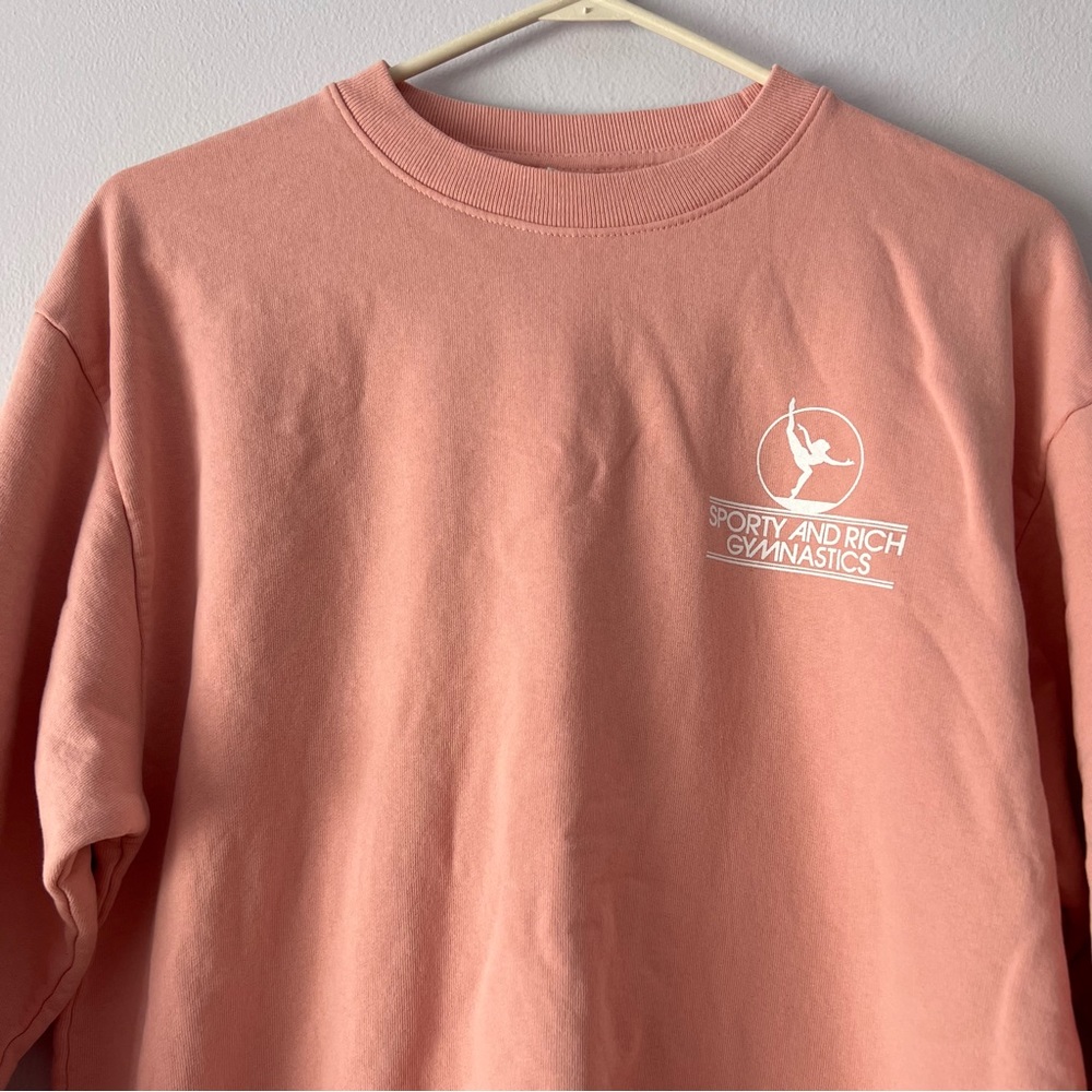 Sporty & Rich Pink Gymnastics Crewneck Sweatshirt - Picture 2 of 11